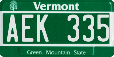 VT license plate AEK335