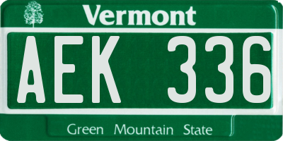 VT license plate AEK336