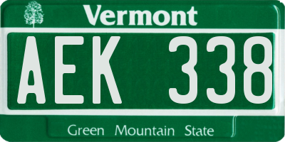 VT license plate AEK338