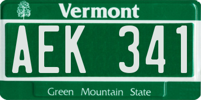 VT license plate AEK341