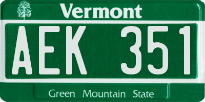 VT license plate AEK351