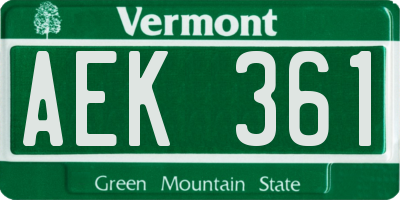 VT license plate AEK361