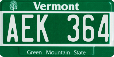 VT license plate AEK364