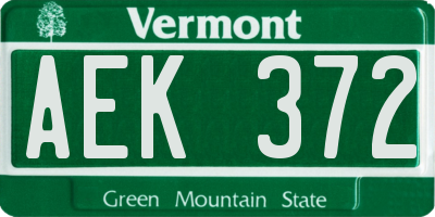 VT license plate AEK372