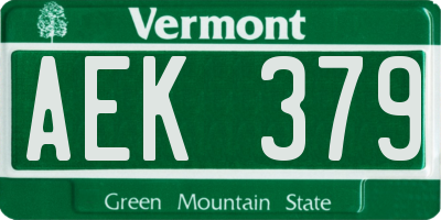 VT license plate AEK379