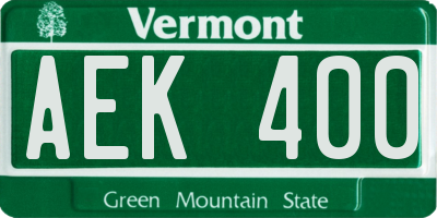 VT license plate AEK400