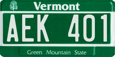 VT license plate AEK401