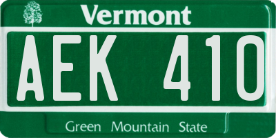 VT license plate AEK410