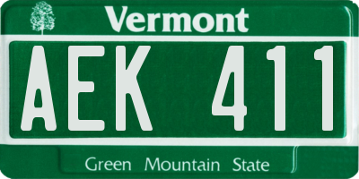 VT license plate AEK411