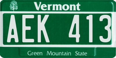 VT license plate AEK413