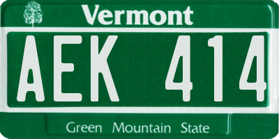 VT license plate AEK414