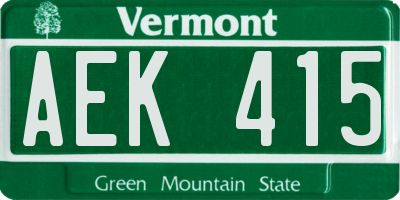 VT license plate AEK415