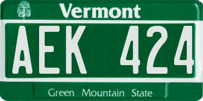 VT license plate AEK424