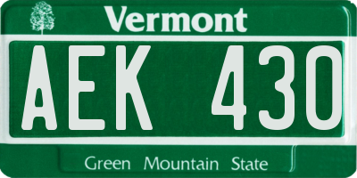 VT license plate AEK430