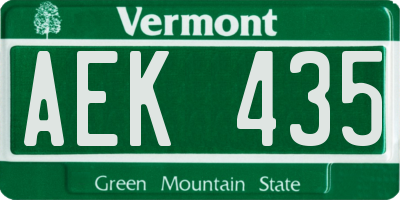 VT license plate AEK435