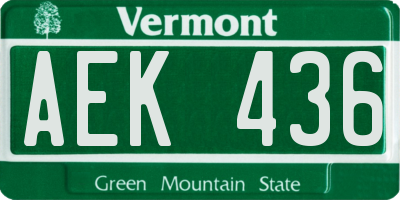 VT license plate AEK436