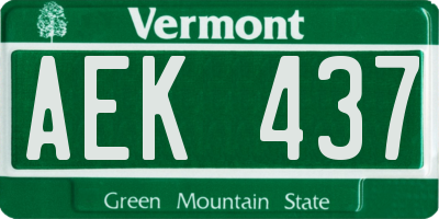 VT license plate AEK437