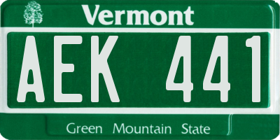 VT license plate AEK441