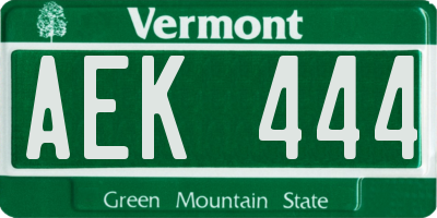VT license plate AEK444
