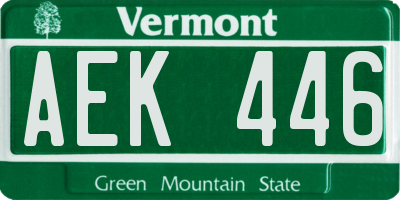 VT license plate AEK446