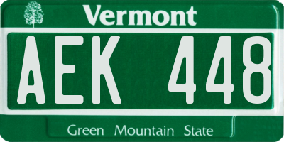 VT license plate AEK448