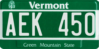 VT license plate AEK450