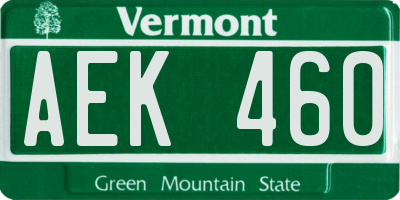 VT license plate AEK460