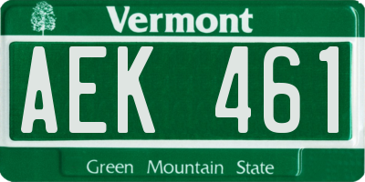 VT license plate AEK461