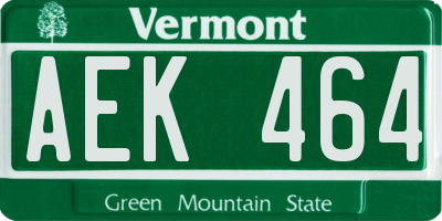 VT license plate AEK464