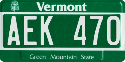 VT license plate AEK470