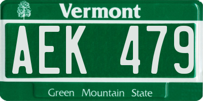 VT license plate AEK479