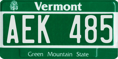 VT license plate AEK485