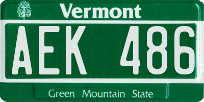 VT license plate AEK486