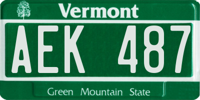 VT license plate AEK487