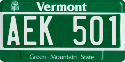 VT license plate AEK501