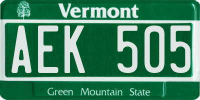 VT license plate AEK505
