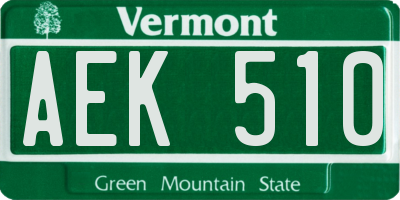 VT license plate AEK510