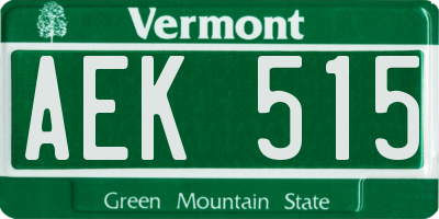 VT license plate AEK515