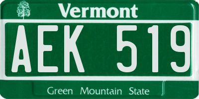 VT license plate AEK519