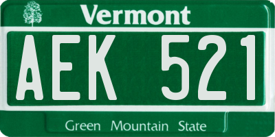 VT license plate AEK521