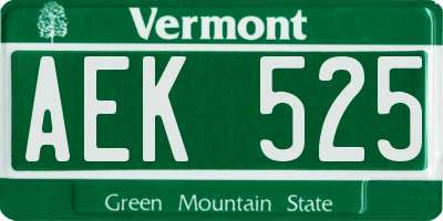 VT license plate AEK525