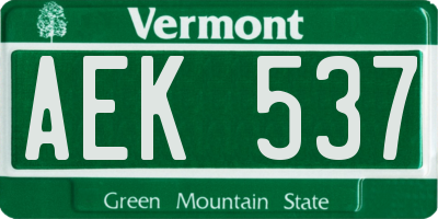 VT license plate AEK537