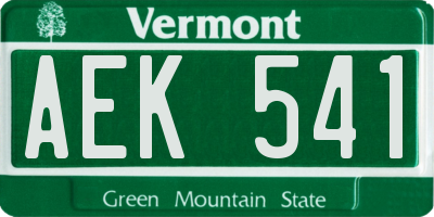 VT license plate AEK541