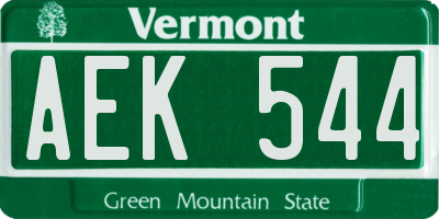 VT license plate AEK544