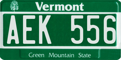 VT license plate AEK556