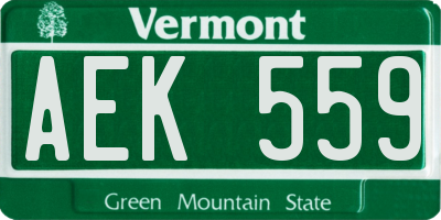 VT license plate AEK559