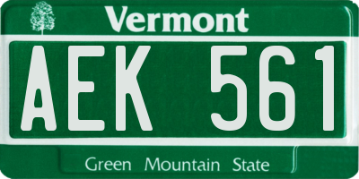 VT license plate AEK561