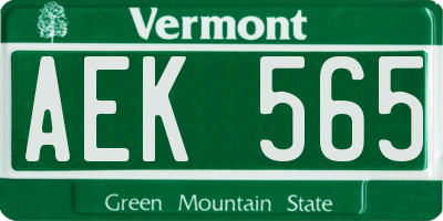 VT license plate AEK565