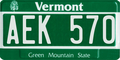 VT license plate AEK570