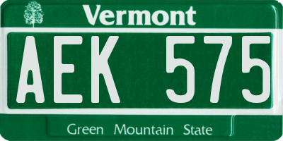 VT license plate AEK575
